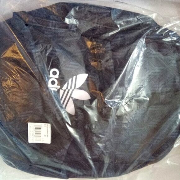 Adidas Black & Blue Monogram Laptop Backpack Book Bag Padded Adjustable Straps - Picture 3 of 12